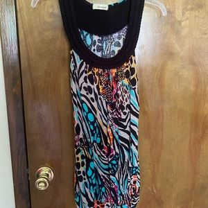 Leopard-Print Scoopneck Shirt